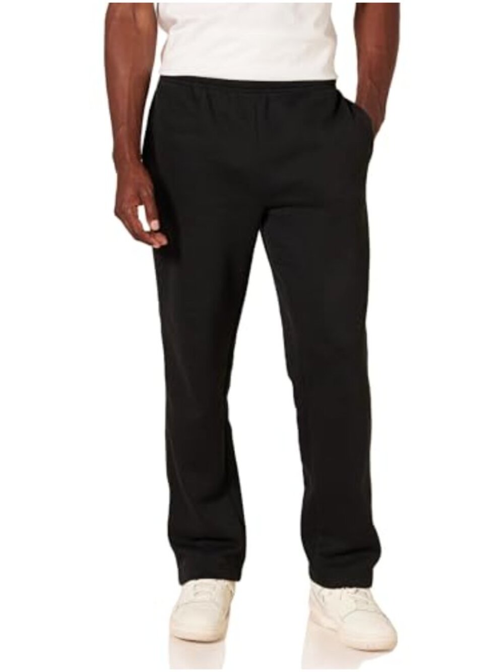 Mens Fleece Sweatpants Relaxed Straight Leg Drawstring Waist Casual Lounge Pants